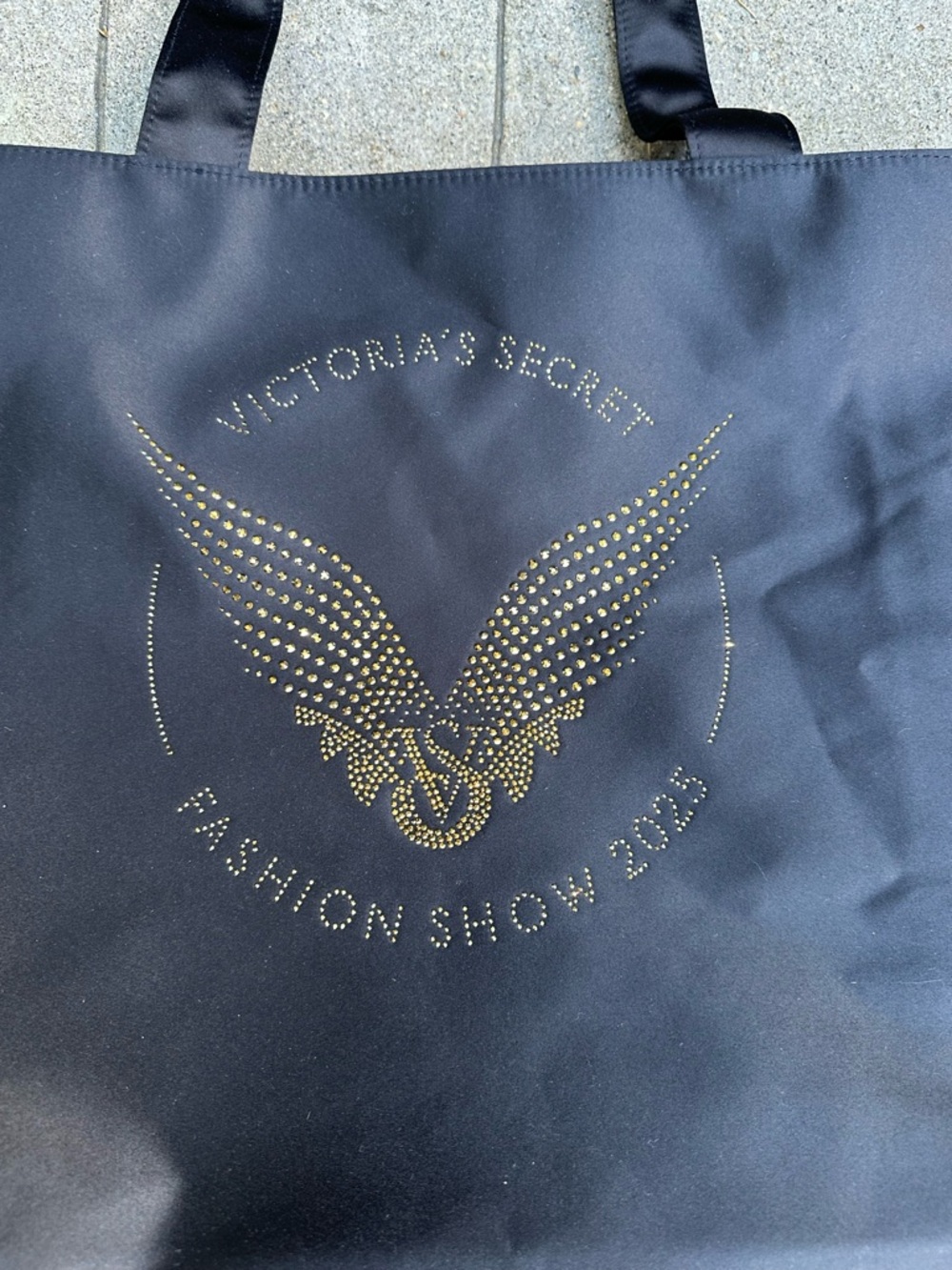 Victoria's Secret Black Tote with Gold Studded Wing Logo 2025